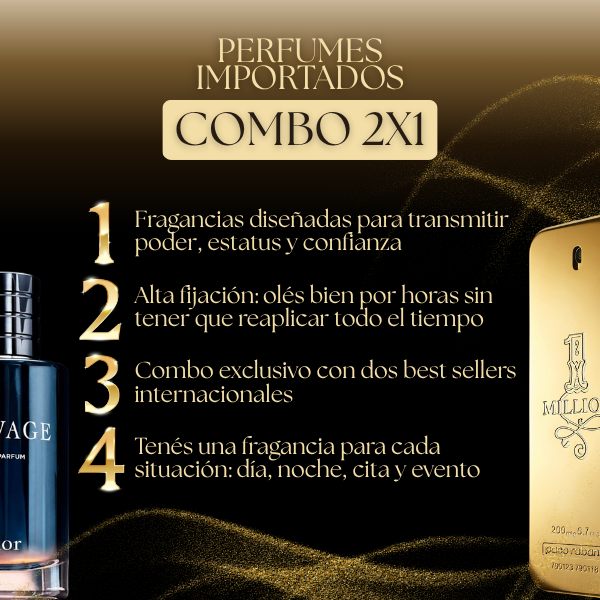 Combo 2x1 Perfumes Importados Premium - Dior Sauvage | One Million 🔥 Liquidación de stock 🔥
