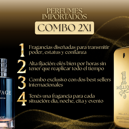 Combo 2x1 Perfumes Importados Premium - Dior Sauvage | One Million 🔥 Liquidación de stock 🔥